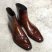 Pure Handmade Leather Zipper Ankle Boots for Men's Gifts