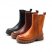 Womens Retro Leather Mid Calf Boots Snow Boots Have Fleece