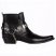 Footcourt Black Cowboy Ankle Boots Men Texas Boots Western