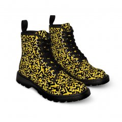 Black and Yellow Men's Canvas Boots