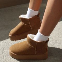 Winter Ankle Boots Inspired Adults Vegan Camel Snow Booots