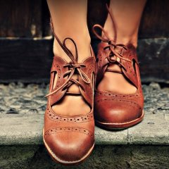 STOCKHOLM. Brown Leather Booties / Brown Oxfords / Womens