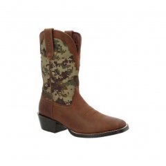 Westward Green Digi Camo Western Boot in Brown Square Toe