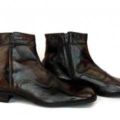 Vintage 1970s Mens Ankle Boots in Brown With Side Zipper 70s