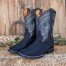 MENS Black PYTHON Snake Faux Leather Square Toe Cowboy Western