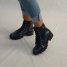 Dark Blue Military Boots Vegan Lacezipper Closure With TPU