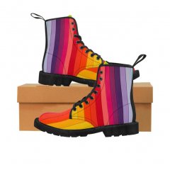 Pastel Rainbow Men's Canvas Boots