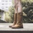 Women Retro Mid Tube Knight Boots Vintage Inspired Motorcycle