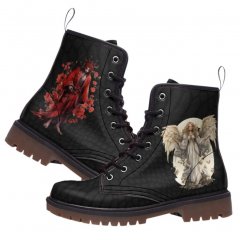 Angel and Demon Boots Custom Boots Combat Boots Vegan