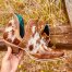 Brown Cowhide Tooled Leather Boots