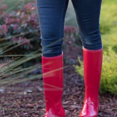 Womens Tall Red Rainboots