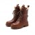 Leather Combat Boots Designer Retro Chunky Riding Boots in