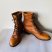 Sz 10 D Vintage Warm Caramel Brown Leather Justin Lace up