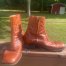 1970s Vintage Mens Brown Leather Zipper Ankle Boots SZ 8 1/2