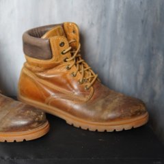 Men Brown Genuine Leather Panama Jack Boots Size 44 / Vintage