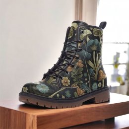 Goblincore Boots Boho Dark Forest Mushrooms Combat Boot